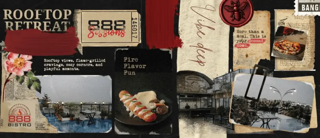 A banner of 888 Bistro rooftop restaurant