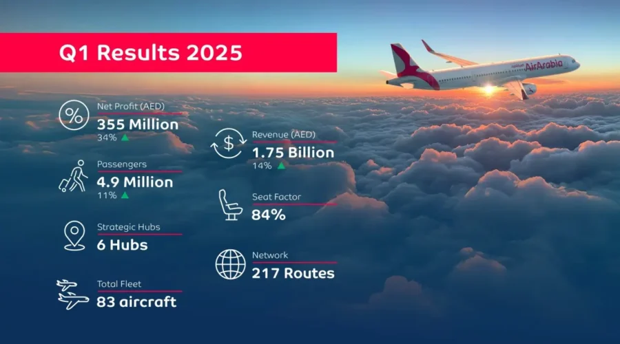 Air Arabia reports strong first quarter 2025 net profit of AED 355 million, up 34%