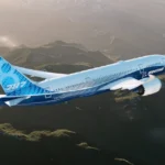 A Boeing Dreamliner Flying