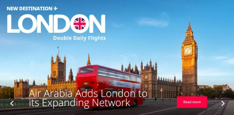 AirArabia London Network Banner